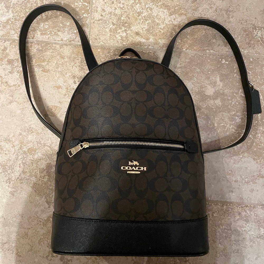 Coach logo backpack